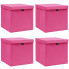 Komplet różowych pudełek z pokrywami 4 szt - Dazo 4X