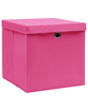 Różowy komplet 4 pudełek do przechowywania - Dazo 3X w sklepie Edinos.pl