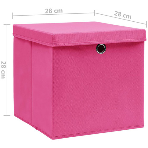 wymiary różowego pudełka do przechowywania z zestawu Dazo 3X 4 szt