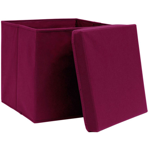 zestaw 4 ciemnoczerwonych pudełek składanych Dazo 3X