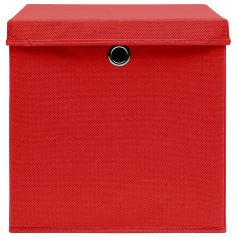 czerwone kwadratowe pudełko z pokrywą 4 szt Dazo 3X