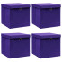 zestaw 4 fioletowych pudełek do przechowywania Dazo 4X
