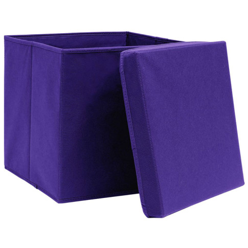 zestaw 4 fioletowych pudełek zamykanych Dazo 4X