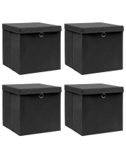 Komplet 4 czarnych składanych pudełek - Dazo 4X w sklepie Edinos.pl