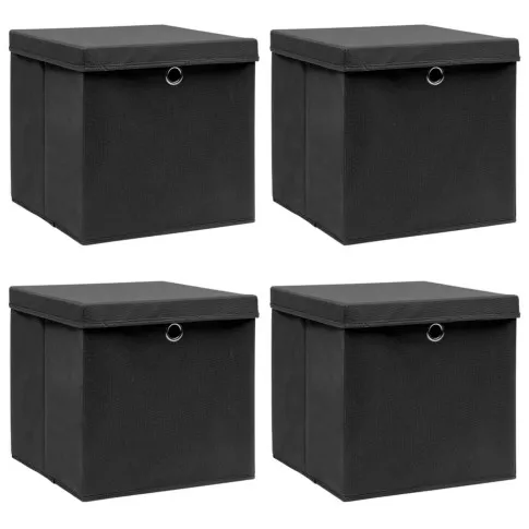 komplet 4 szt czarnych pudełek do przechowywania Dazo 4X