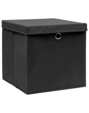 Komplet 4 czarnych pudełek do przechowywania - Dazo 3X w sklepie Edinos.pl