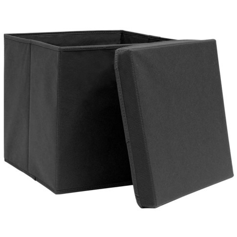 zestaw 4 czarnych pudełek z pokrywą Dazo 3X
