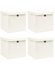 Zestaw 4 białych pudełek do przechowywania - Dazo 4X w sklepie Edinos.pl