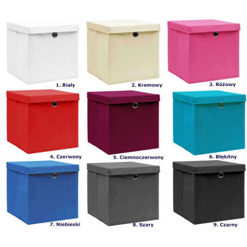 kolory kompletu 4 pudełek z pokrywa Dazo 3X