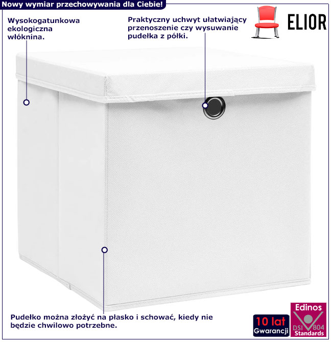 Infografika kompletu 4 białych pudełek Dazo 3X
