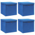 Niebieski komplet 4 składanych pudełek - Dazo 4X