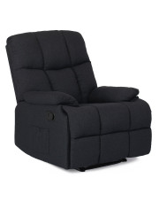 Czarny pikowany fotel rozkładany do salonu - Invo w sklepie Edinos.pl