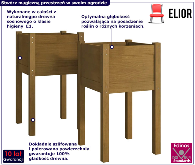 Komplet brązowych drewnianych donic Venezia