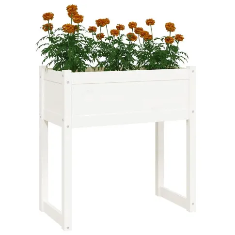 Biala drewniana donica Bevo