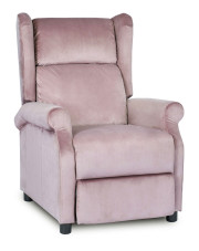 Różowy fotel relaksacyjny welurowy - Alvo