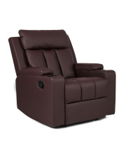 Brązowy fotel wypoczynkowy ze skóry ekologicznej - Ixar 3X w sklepie Edinos.pl