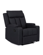 Czarny fotel wypoczynkowy z podnóżkiem - Ixar 4X w sklepie Edinos.pl