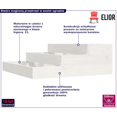 Biała donica do ogrodu Stax