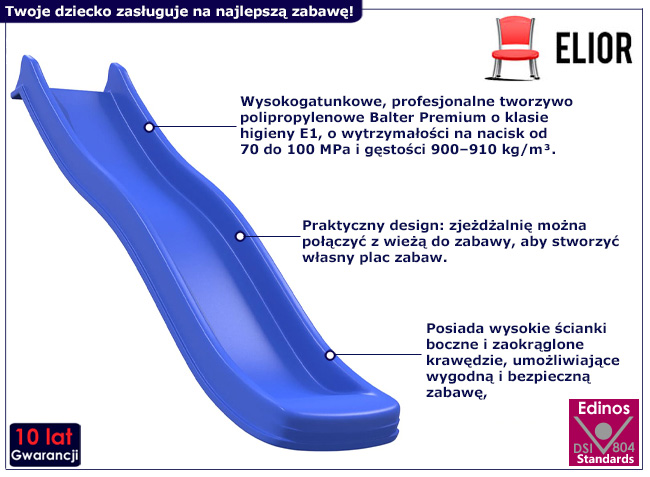 Niebieska zjeżdżalnia ogrodowa Brevis 3X