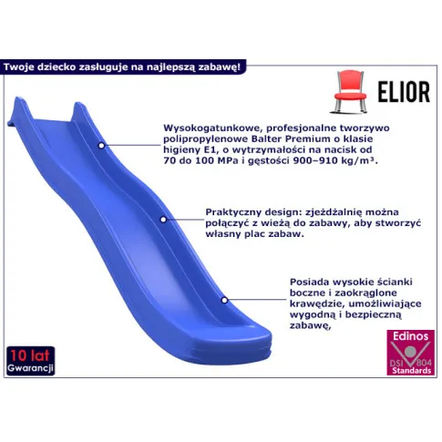 Niebieska zjeżdżalnia ogrodowa Kostik 4X