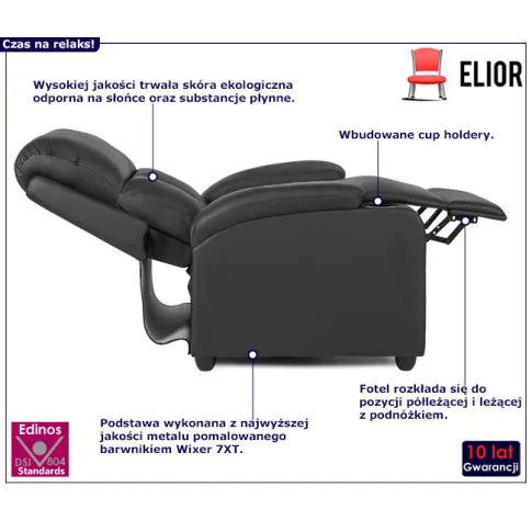 Czarny fotel do czytania Azox 3X