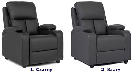 Czarny wypoczynkowy fotel z podnóżkiem Azox 3X