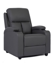 Szary fotel wypoczynkowy z podnóżkiem - Azox 3X w sklepie Edinos.pl