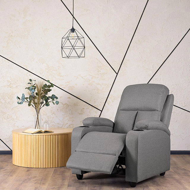 Szary wypoczynkowy fotel z tkaniny do salonu Azox 4X