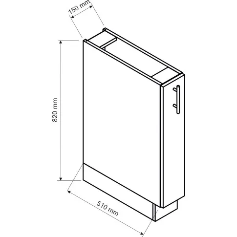 Wymiary dolnej szafki cargo 15cm Madlen 3X