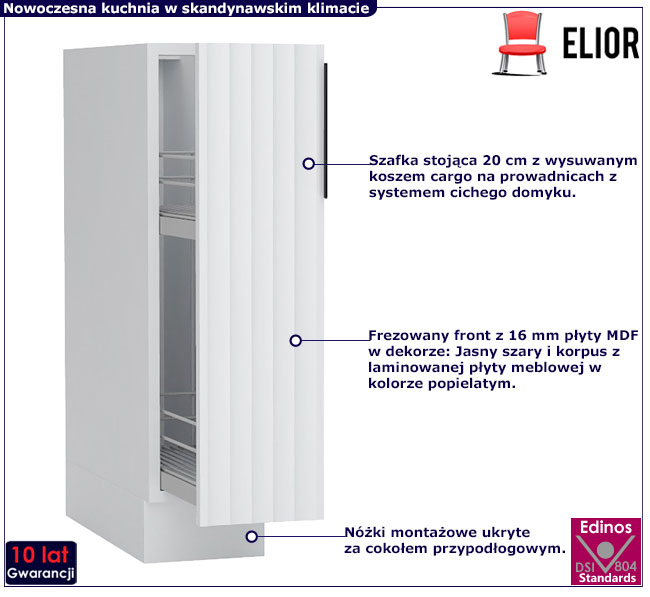 Dolna szafka kuchenna z koszem cargo Livin 4X