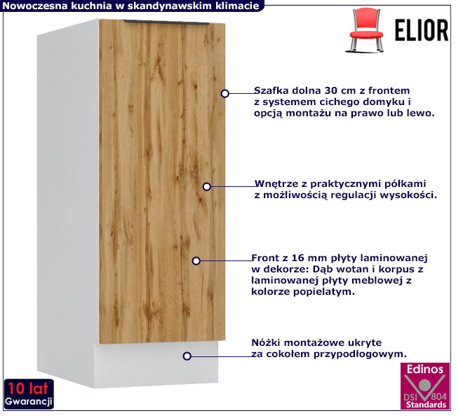 Dolna szafka kuchenna 30 cm Elsa 5X