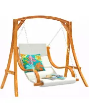 Drewniana jednoosobowa huśtawka ogrodowa - Romiks 4X w sklepie Edinos.pl