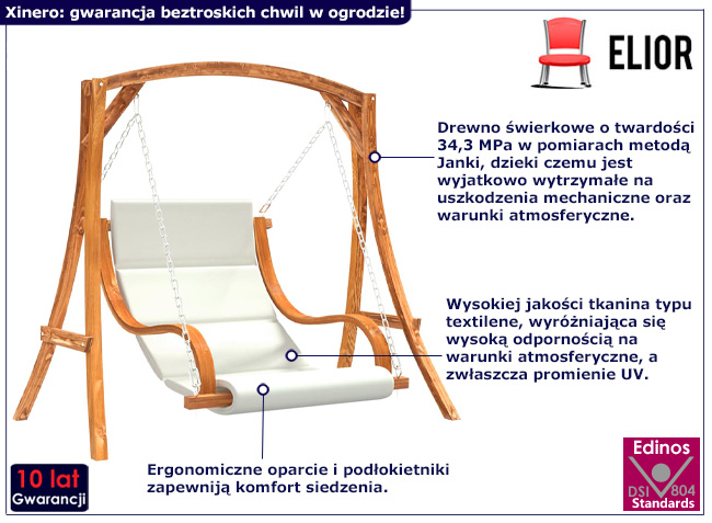 Drewniana hustawka ogrodowa Xinero 4X