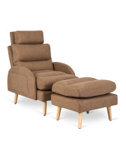 Brązowy relaksacyjny fotel w stylu skandynawskim - Uvex w sklepie Edinos.pl