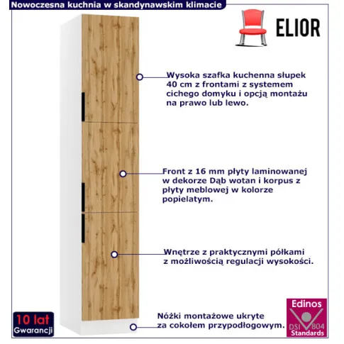 Kuchenna szafka słupek 40cm dab wotan Madlen 8X