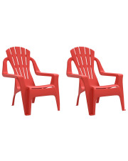 Zestaw czerwonych krzeseł ogrodowych dziecięcych 2 sztuki - Laromi w sklepie Edinos.pl