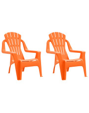 Pomarańczowy zestaw dwóch krzeseł ogrodowych dla dzieci - Laromi w sklepie Edinos.pl