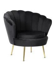 Czarny fotel muszelka w stylu glamour - Apro w sklepie Edinos.pl