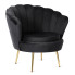 Czarny fotel muszelka w stylu glamour - Apro