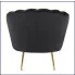 Czarny welurowy fotel muszelka Apro
