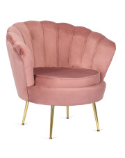 Różowy welurowy fotel glamour do salonu - Apro w sklepie Edinos.pl
