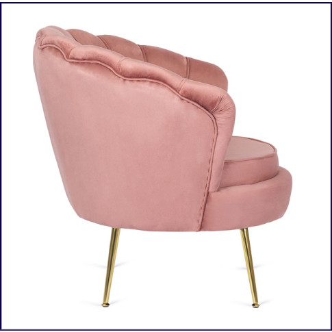 Różowy welurowy fotel muszelka Apro