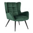 Zielony pikowany wygodny fotel welurowy - Zaxo