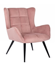 Różowy nowoczesny pikowany fotel - Zaxo w sklepie Edinos.pl
