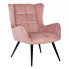 Różowy nowoczesny pikowany fotel - Zaxo