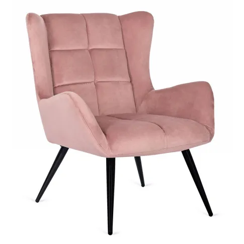 Różowy fotel pikowany Zaxo