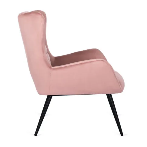 Różowy fotel welurowy Zaxo