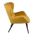 Musztardowy fotel welurowy Zaxo
