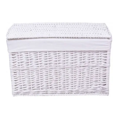 biały kosz wiklinowy kufer na pranie zabawki do przechowywania Zuna 4X