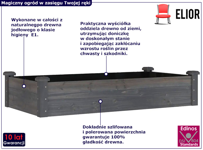 Drewniana donica ogrodowa Arusta